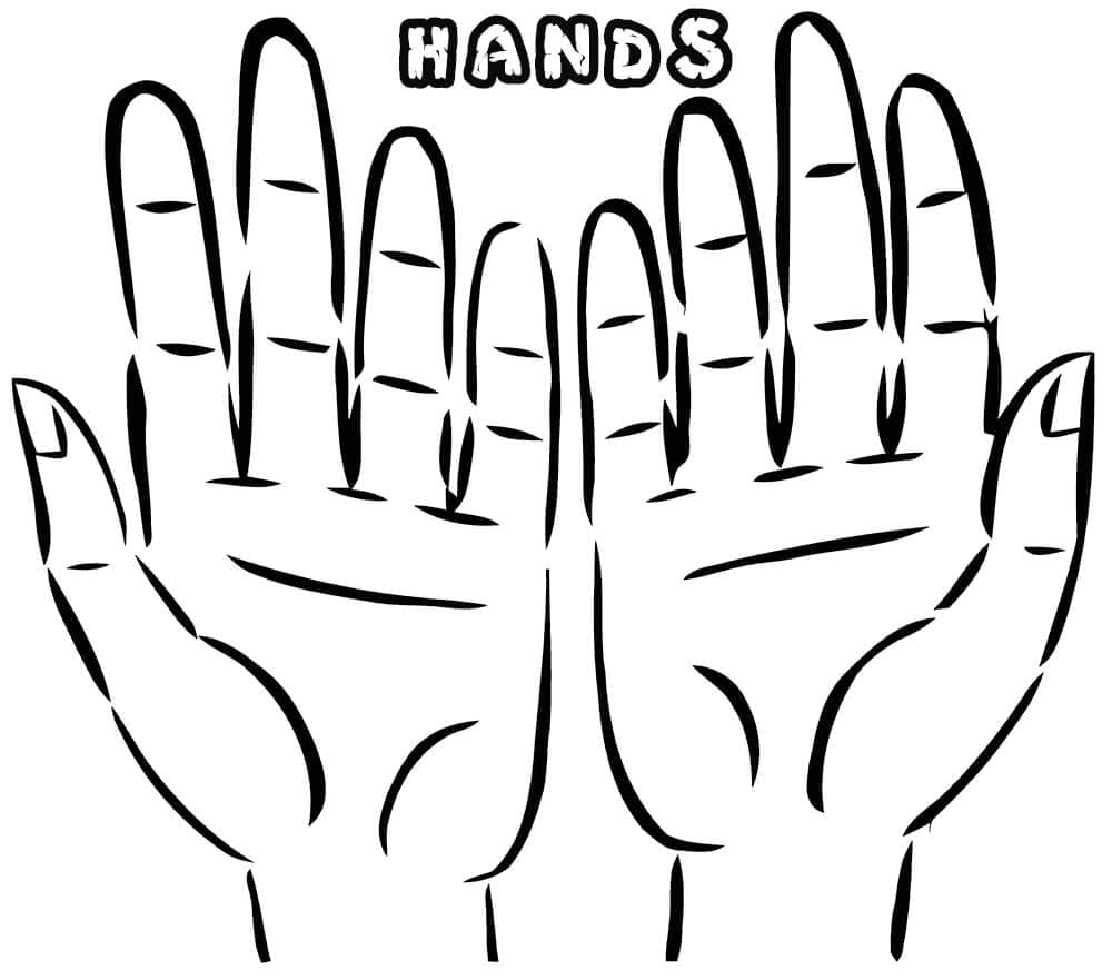 Image Open Hands Coloring Page