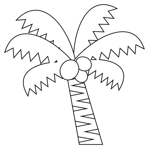 Palm Tree Image For Kids Coloring Pages - Coloring Cool