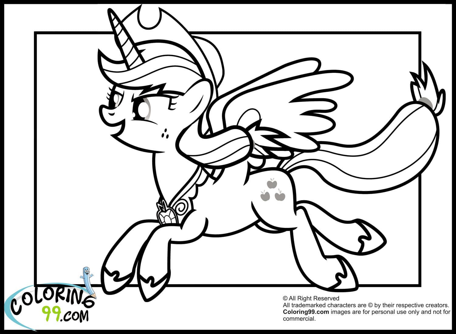 Image Pony Applejack For Kids Coloring Page