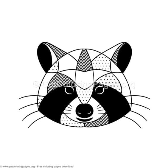 Image Raccoon Cute Coloring Page