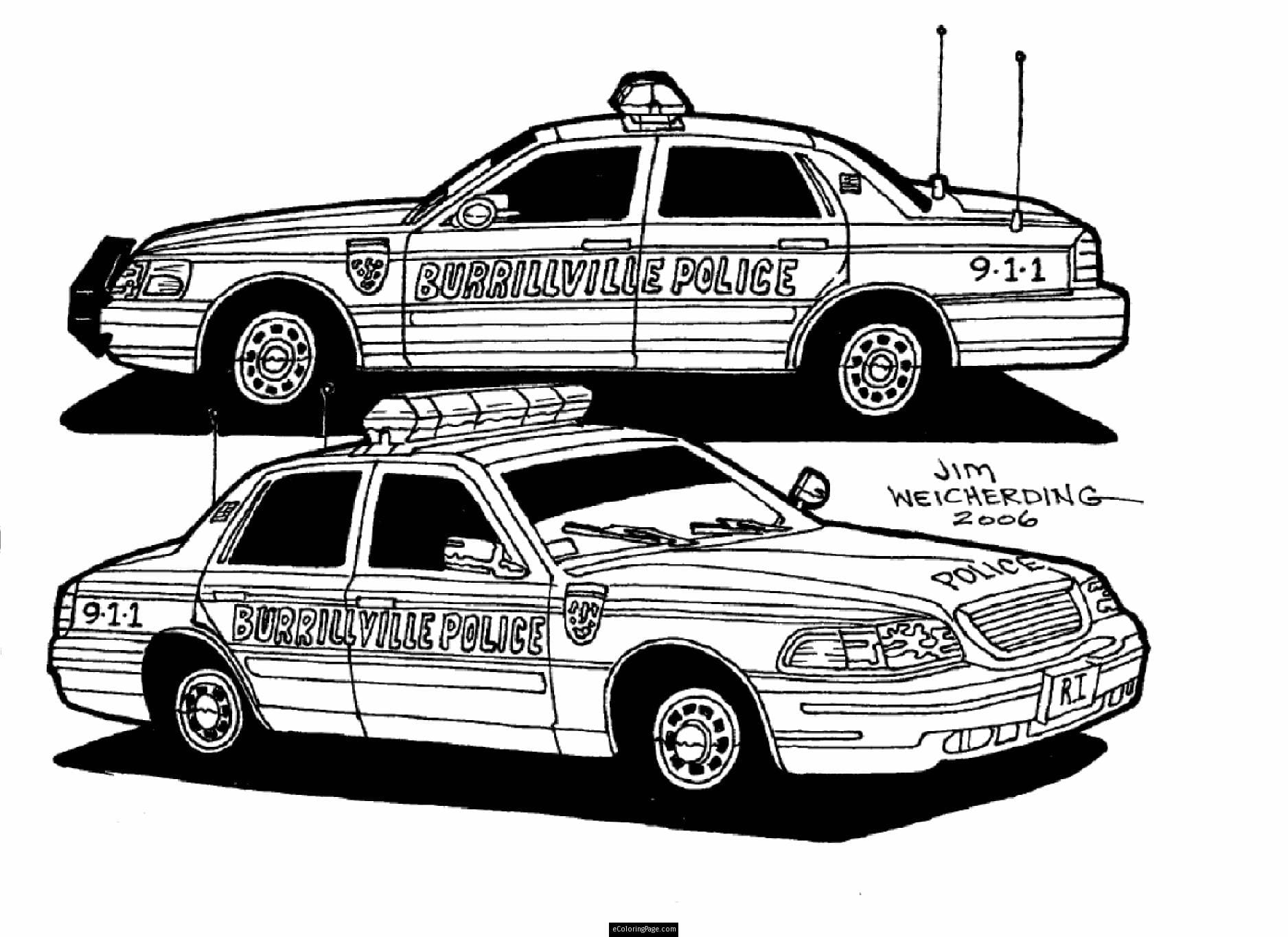 Image Two Police Car Coloring Page