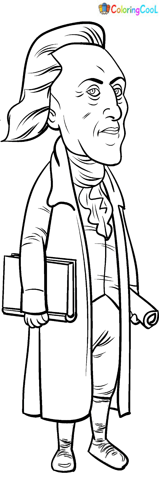 Image US President Thomas Jefferson For Kids Coloring Page
