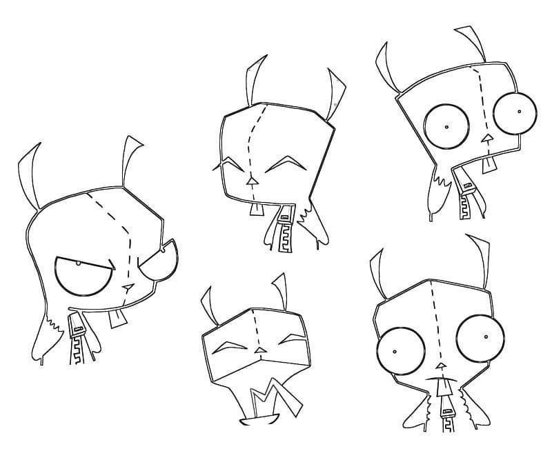 Invader Zim And Gir at Home To Print