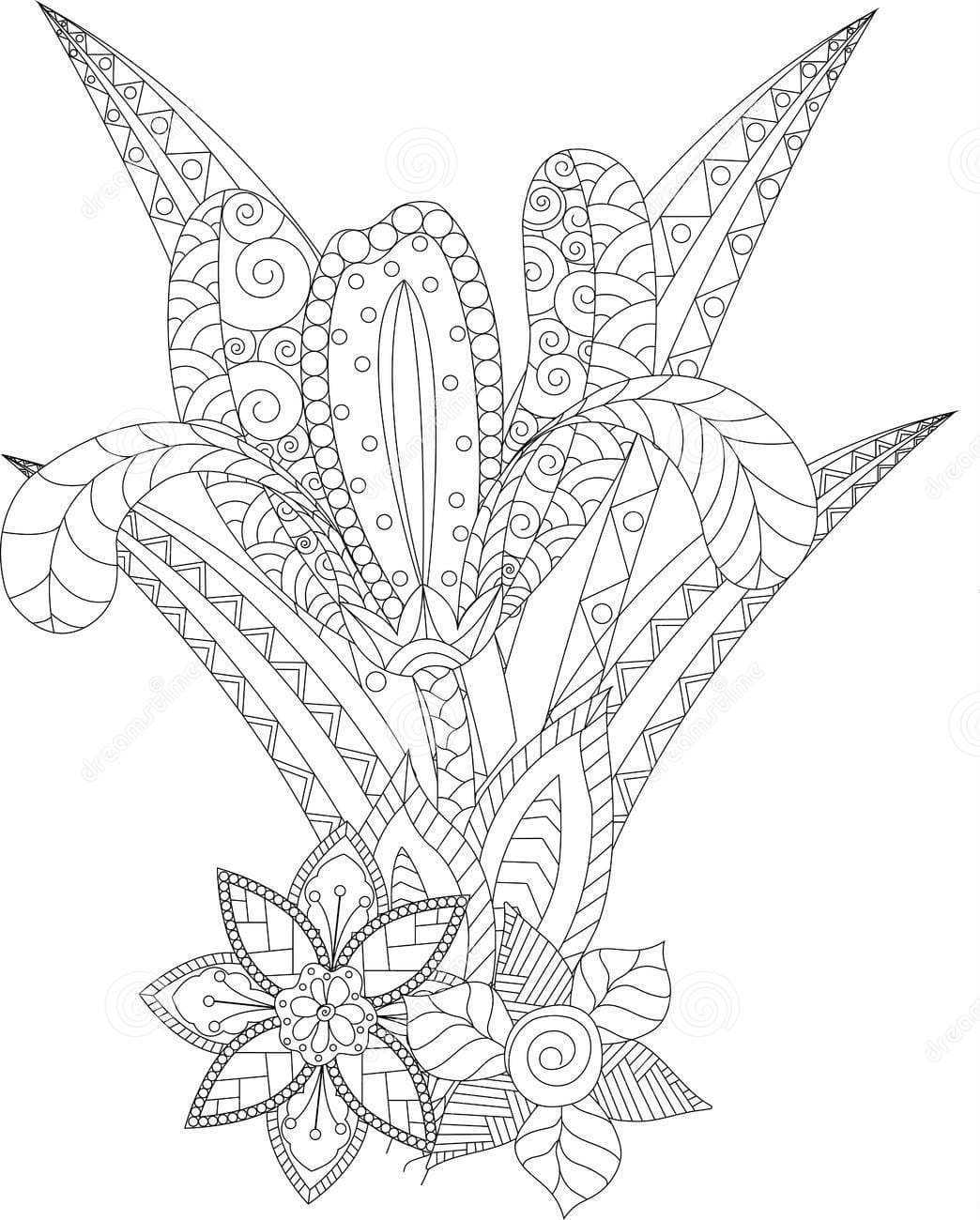 Iris Adult Image Coloring Page