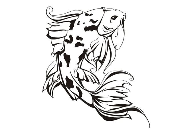 Japanese Koi Fish Image For Kids Coloring Page