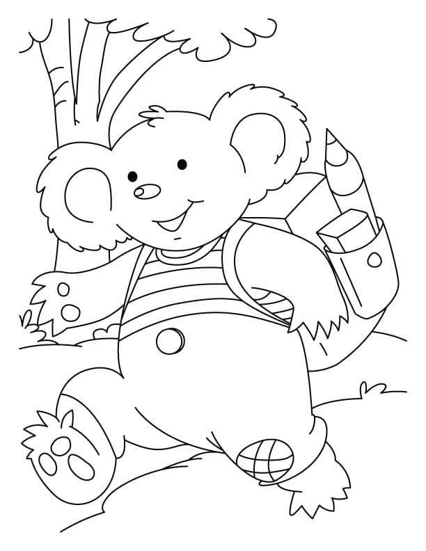 Kids Koala Free Printable Coloring Page