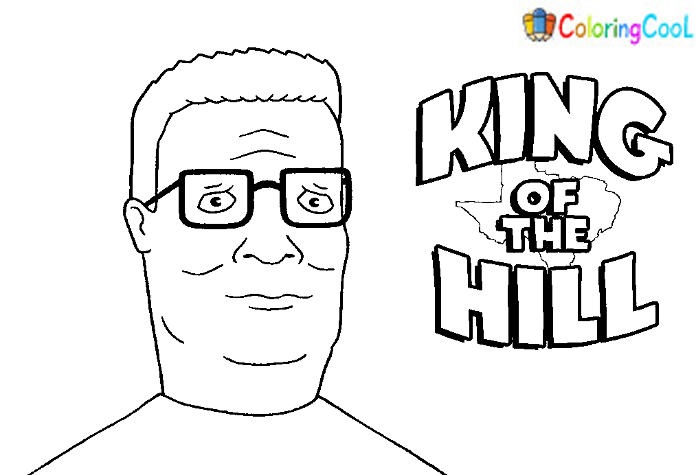 King of the Hill Printable Coloring Page
