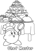 Kirby Chef Master Coloring Page