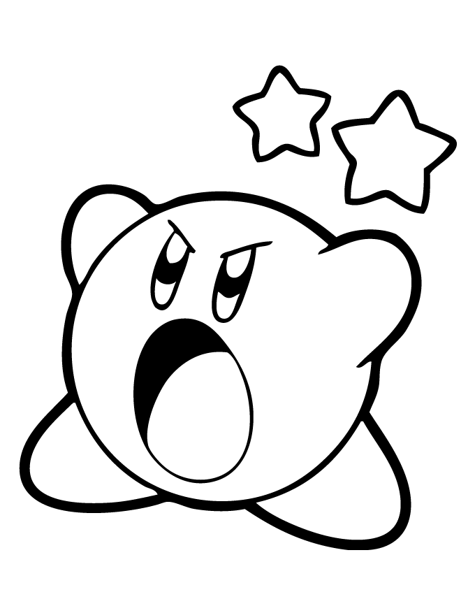 Kirby Lovely Coloring Page