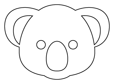 Koala Face Emoji Free Printable