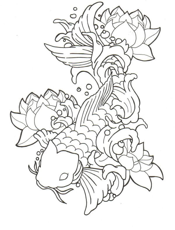Koi Fish Agreeable Coloring Page