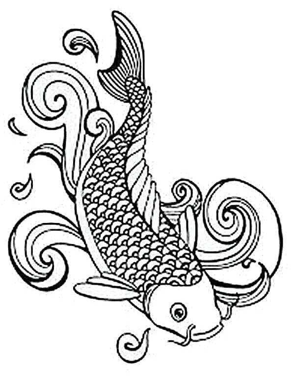 Koi Fish As Pretty As A Picture Coloring Page
