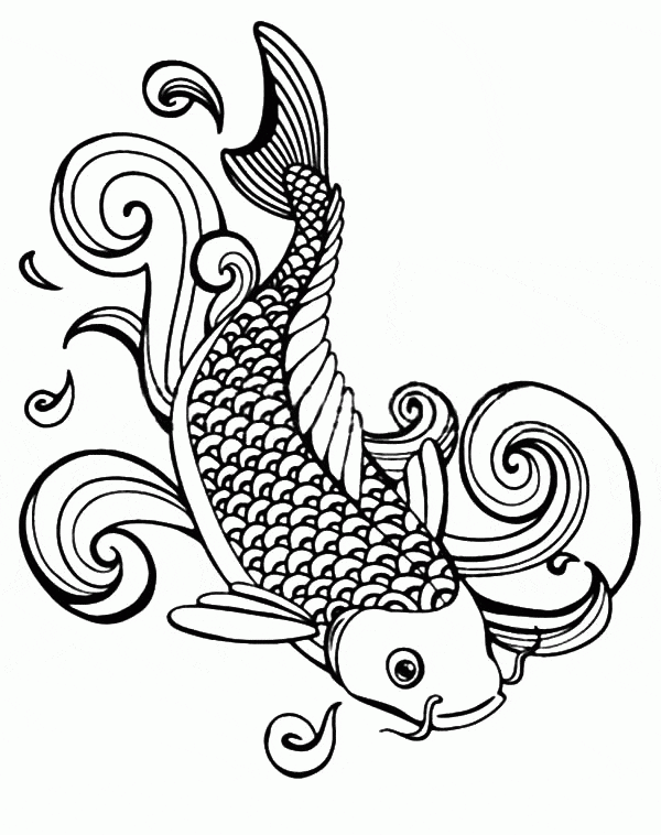 Koi Fish Bonny Coloring Page