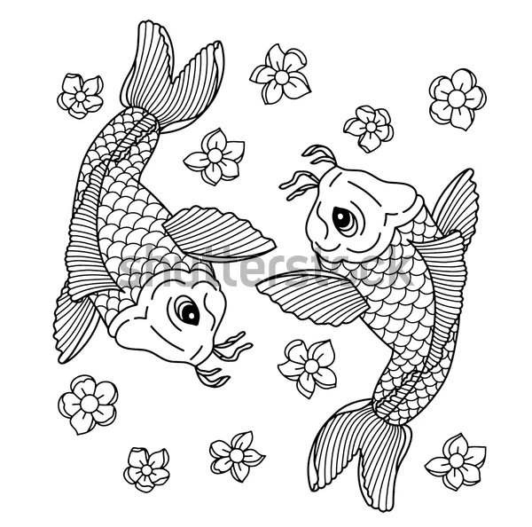Koi Fish Fascinating Kids Coloring Page