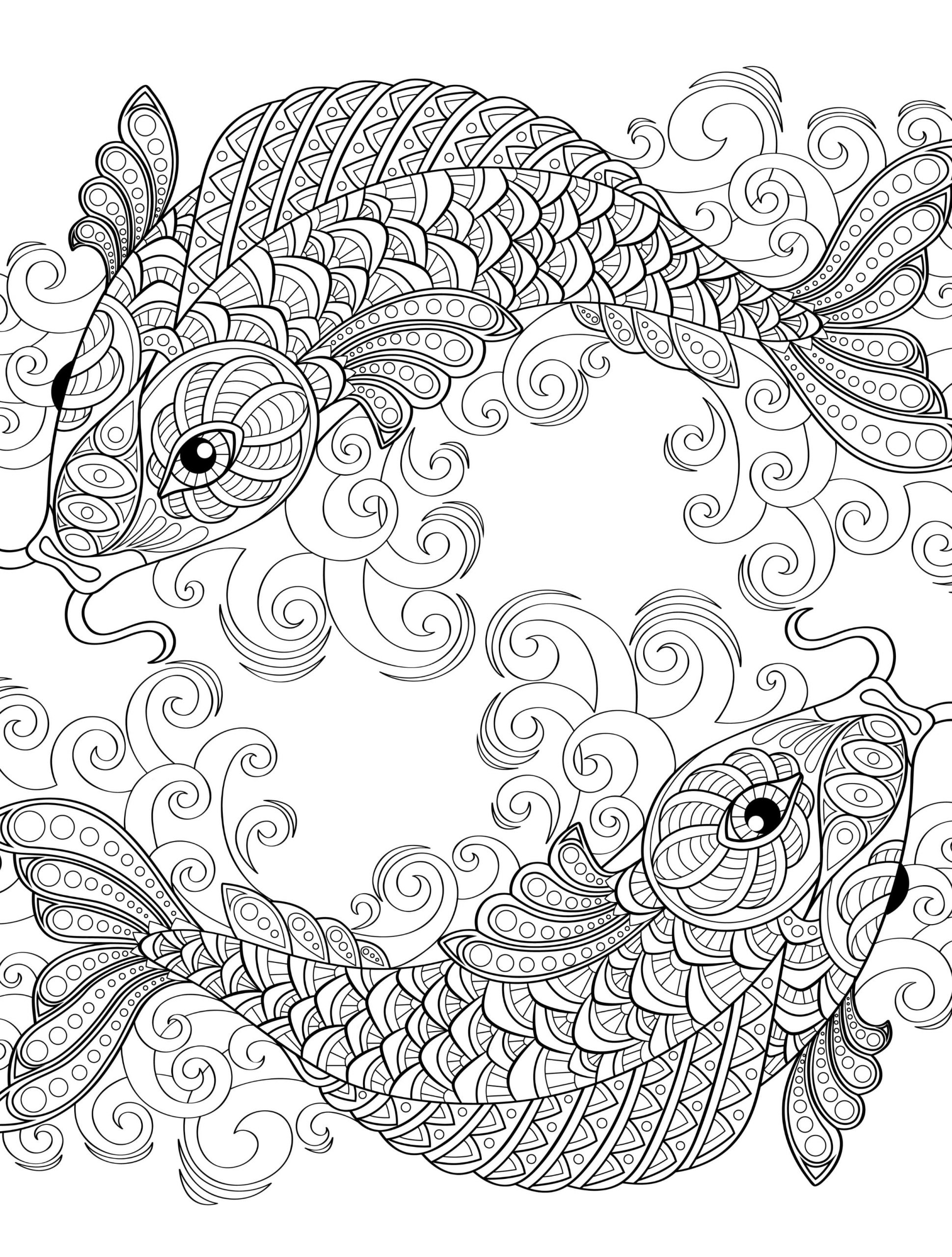Koi Fish Glad Coloring Page