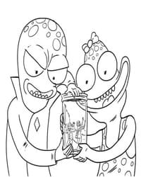 Korvo and Jesse from Solar Opposites Image Coloring Page
