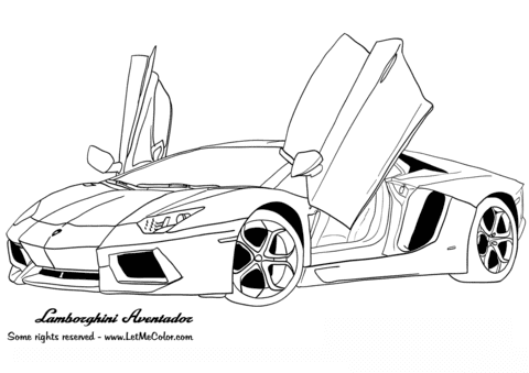 Lamborghini Aventador Image Coloring Page