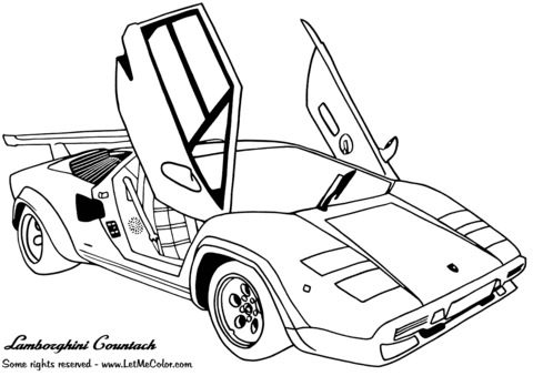 Lamborghini Countach Image Coloring Page