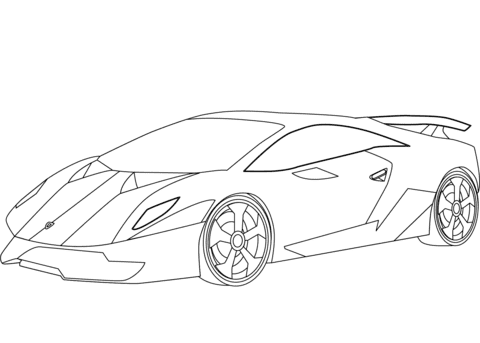 Lamborghini Sesto Elemento Image Coloring Page