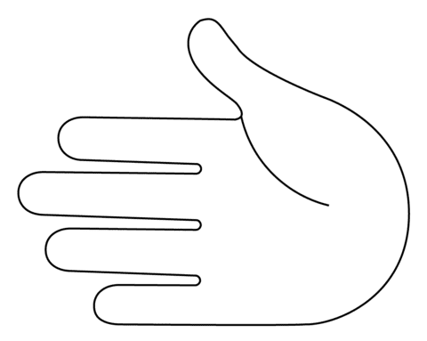 Leftwards Hand Emoji Image Coloring Page