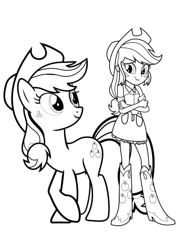 Lovely Applejack Coloring Page