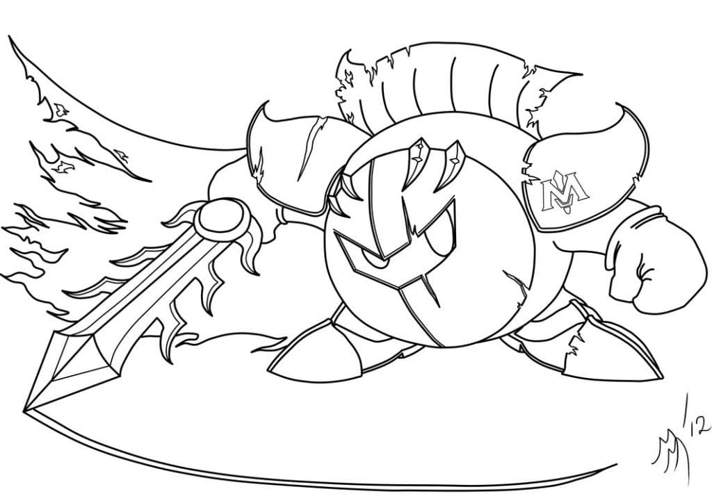 Lovely Kirby Image For Kids Coloring Page