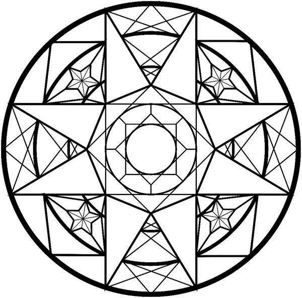 Mandala With Diamonds Image Coloring Page