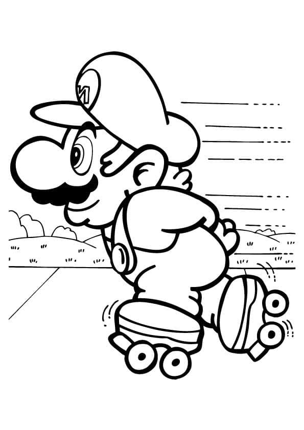 Mario on Roller Skates