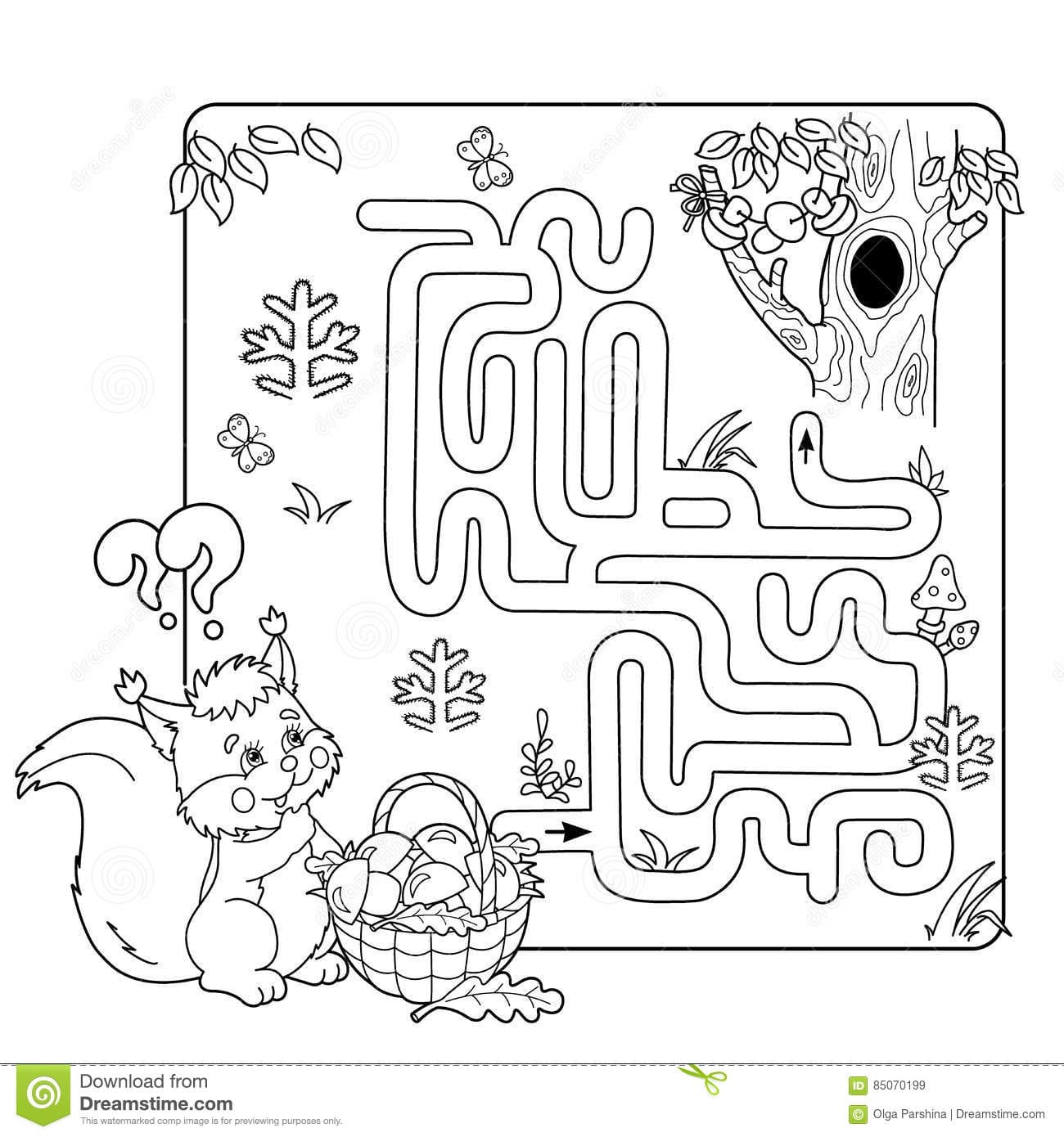 Maze or Labyrinth Game for Preschool Children