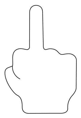 Middle Finger Emoji Image Coloring Page