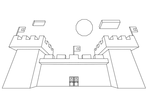 Minecraft Castle Image Coloring Page