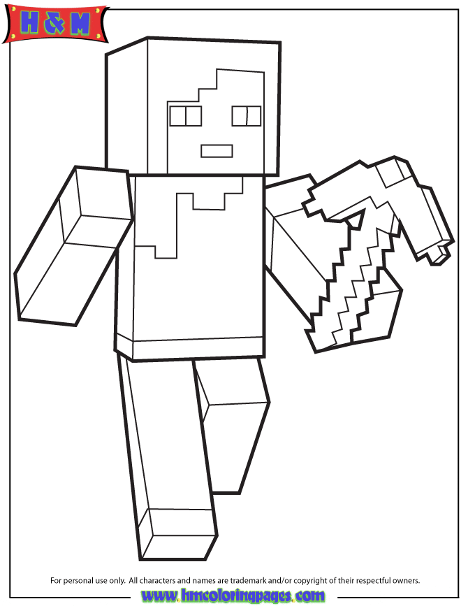 Minecraft Characters Alex with Pickaxe Image