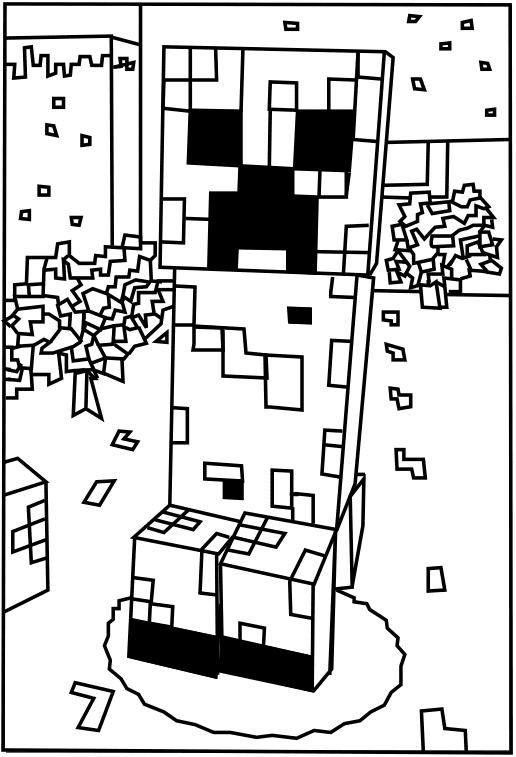 Minecraft Creeper Coloring Pages Coloring Page