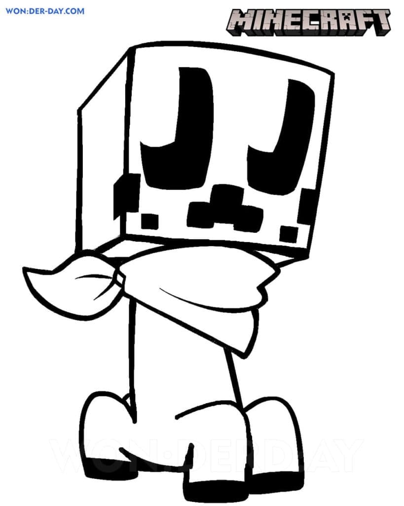 Minecraft Creeper Cute Image Coloring Page