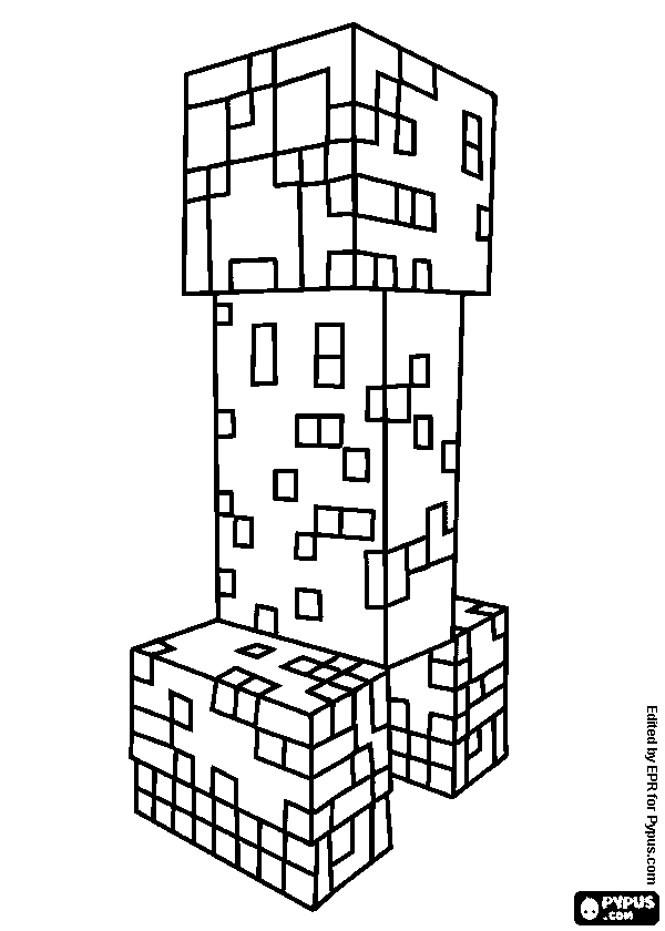 Minecraft Creeper Cute Coloring Page