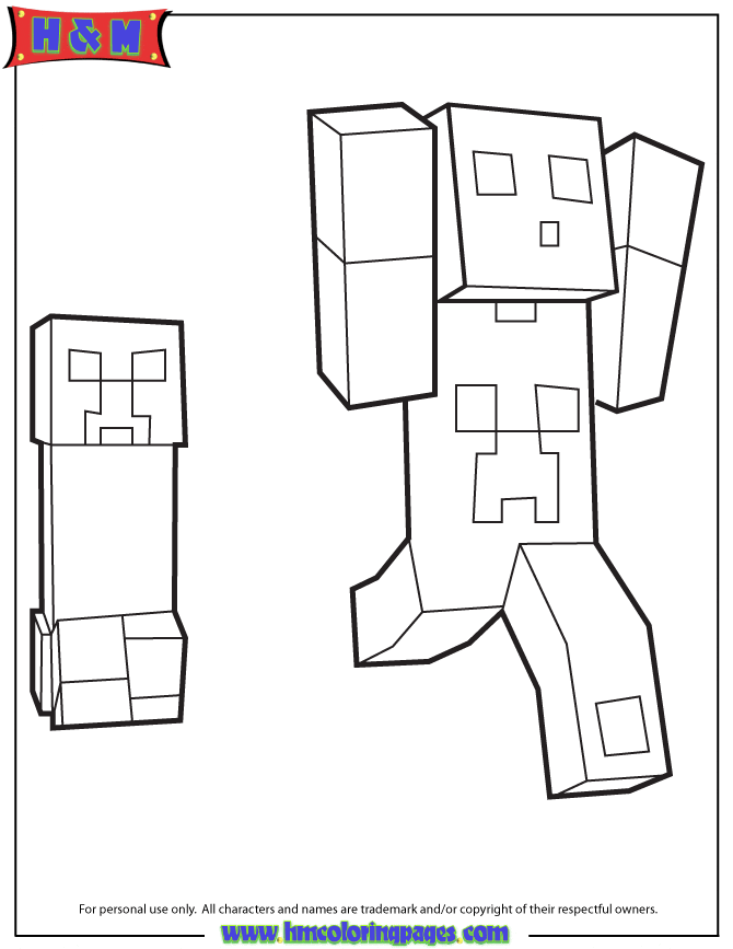 Minecraft Creeper For Kids Image Coloring Page