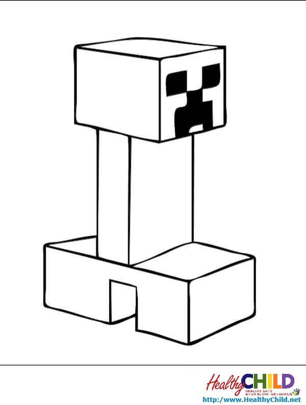 Minecraft Creeper Image For Children Coloring Page