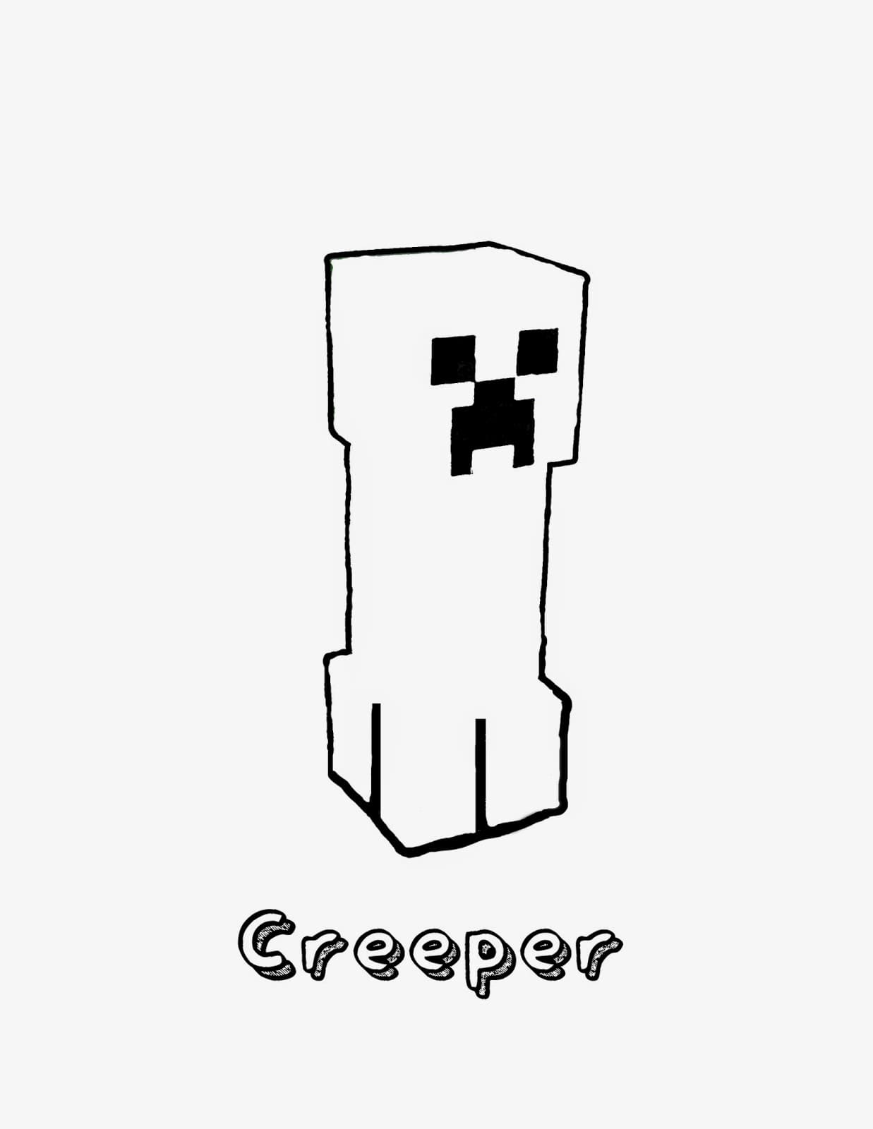 Minecraft Creeper Image For Kids Coloring Page