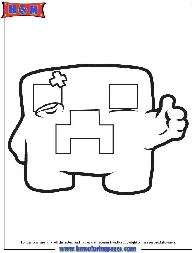 Minecraft Creeper Image Printable Coloring Page
