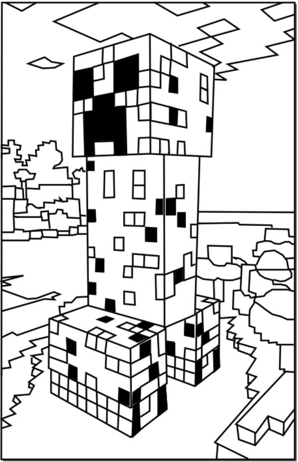 Minecraft Creeper Picture Coloring Page
