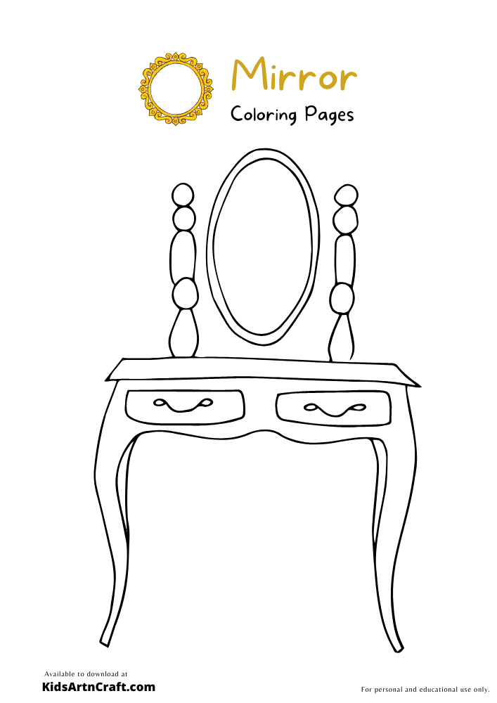 Mirror Coloring Pages For Kids