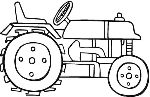 Modern Tractor Free Printable Coloring Page