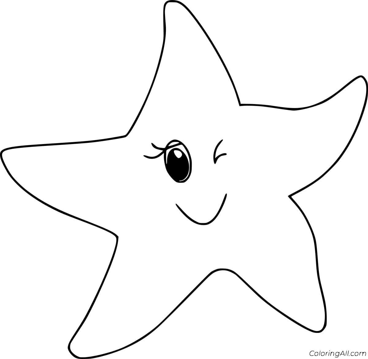 Naughty Starfish Image Coloring Page