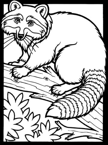 Northern Raccoon Image Coloring Page