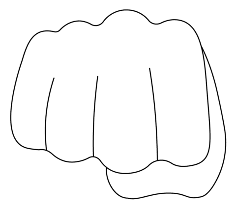 Oncoming Fist Emoji Image Coloring Page