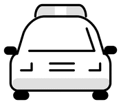 Oncoming Police Car Emoji Image Coloring Page