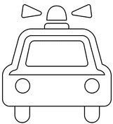 Oncoming Police Car Emoji Picture Coloring Page