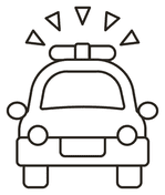 Oncoming Police Car For kids Coloring Page