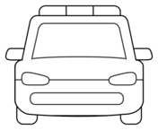 Oncoming Police Car Image Coloring Page