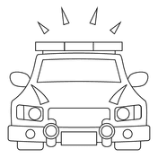 Oncoming Police Car Picture Coloring Page